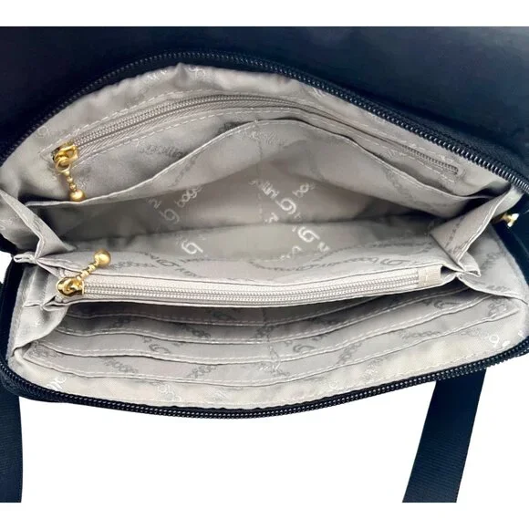 Baggallini Black Crossbody Bag Purse Gold-Tone Accents Travel Accessory - Picture 4 of 9